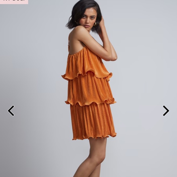 Orange Ruffle Dress - Picture 3 of 3